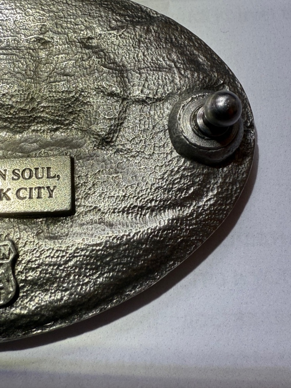NASA American Soul New York City made in America Silver & Blue Oval Belt Buckle - Picture 9 of 13
